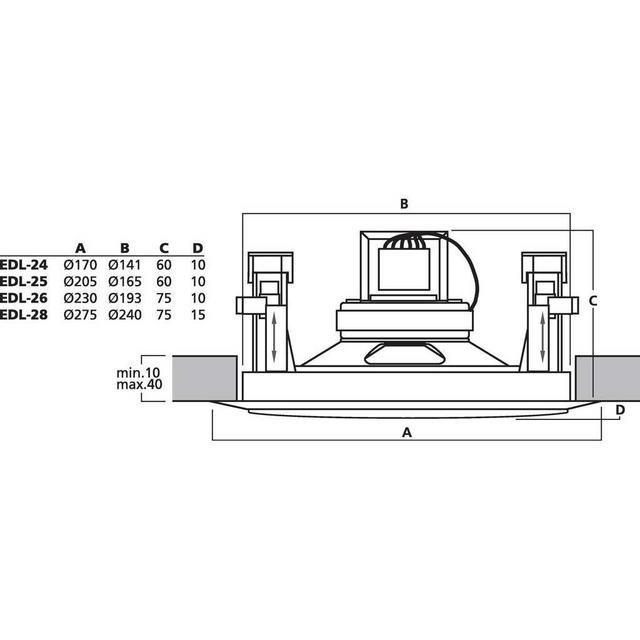 EDL-25 PA Ceiling Speaker 100V Line - Cut Out Radius � 165mm - thumbnail image 2