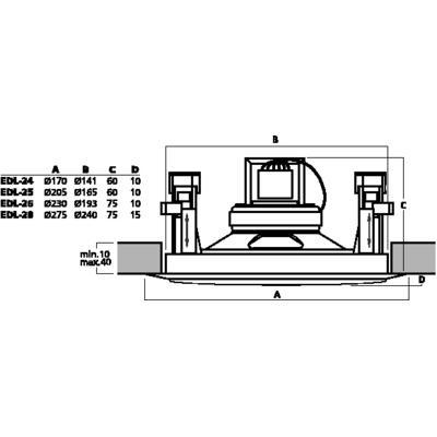 EDL-26 PA Ceiling Speaker - 100V 10/5/2.5/1.25WRMS