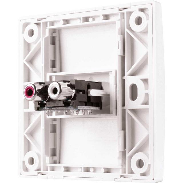 Eagle Wall Plate with 2 Phono Sockets, 1x Red and 1x White - thumbnail image 2