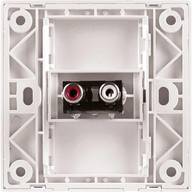 Eagle Wall Plate with 2 Phono Sockets, 1x Red and 1x White - thumbnail image 3