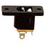Black 2.1 mm Centre Pin DC Power Chassis Socket with Hard Plastic Body and Solder Terminals