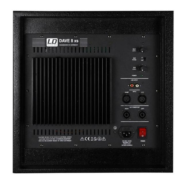 LD Systems Dave 8XS Compact Multimedia PA System 350W - Black - thumbnail image 3