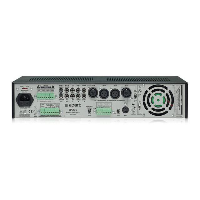 Apart Audio MA 200 4 Zone 100V Mixer Amplifier 200W - thumbnail image 2
