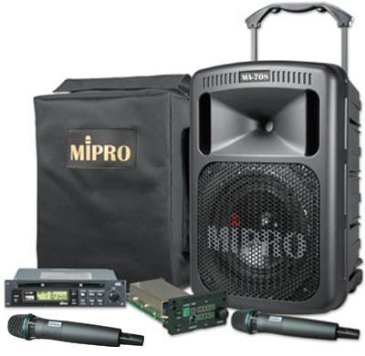 MiPro MA-708 120W Portable PA with CD & 2 x Handheld Wireless Mics