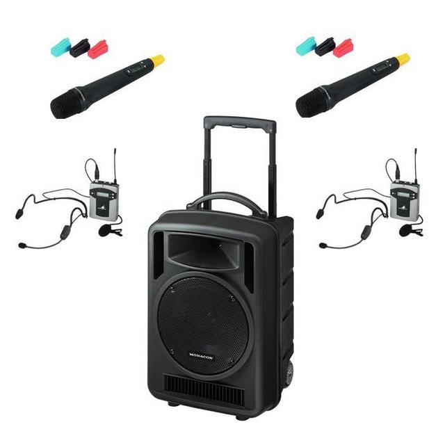 TXA1020 Quad Portable PA with 2 x Hand Held 2 x Headband or Tie-Clip Mics