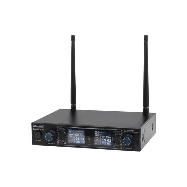 W Audio DM 800H Twin Handheld UHF Wireless Microphone System - thumbnail image 2