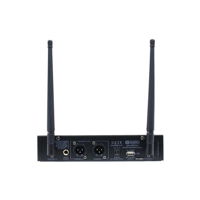 W Audio DM 800H Twin Handheld UHF Wireless Microphone System - thumbnail image 3