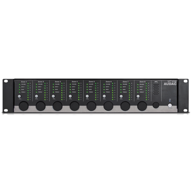 Previous product: Audac MTX88 8-Zone Audio Matrix Smart Phone Controllable