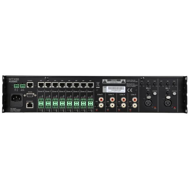 Audac MTX88 8-Zone Audio Matrix Smart Phone Controllable - thumbnail image 2