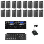 4-Zone 5-Source PA Package with Dual CD MP3 and Paging Mic
