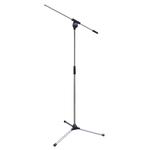 Tripod Microphone Stand with Boom Arm - Chrome