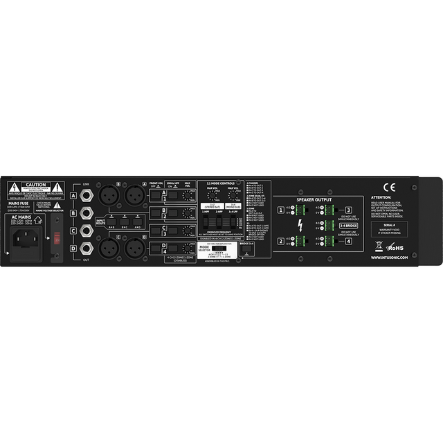 Intusonic IntuForce 4SDL160 4 x 150W Stereo Amplifier - thumbnail image 2