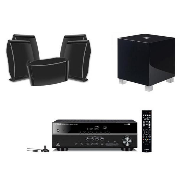 Yamaha RX-V383, 5 x Polk OWM3 Speakers & REL T5i Sub - thumbnail image 2