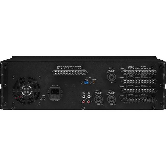 PA-12040 4 x 120W 4 Zone Mixer Amplifier 100V 4/8 Ohm - thumbnail image 3
