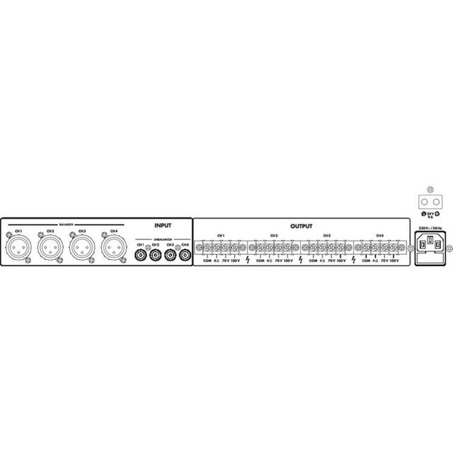 Monacor PA-1450D 4 x 50W At 100V Or 4Ohm PA Amplifier