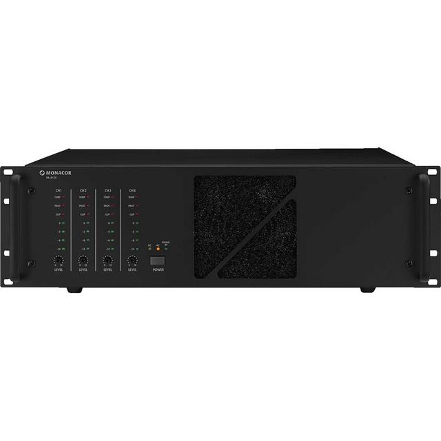 Monacor PA-4120 PA Power Amplifier 4 x 120W - 22V/50V/70V/100V
