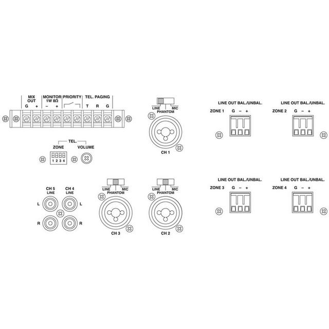 PA-4040MPX 4 Zone Matrix PA Mixer