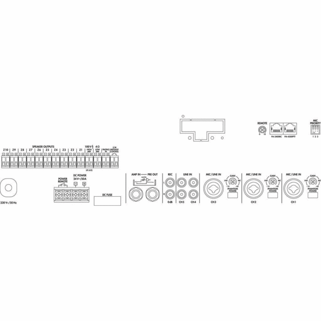 PA-6010Z 10-Zone Mixer PA Amplifier 600W