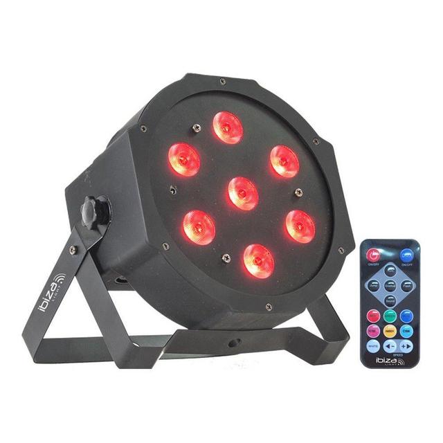 Ibiza LED Par Can 7 x 10W RGBW DMX with Remote