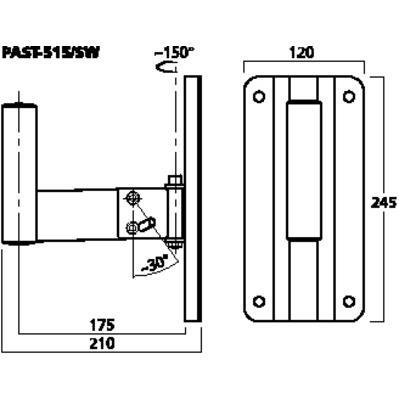 IMG Stageline PAST-515/SW Wall Bracket for PA Speakers - thumbnail image 2