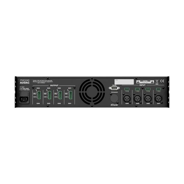 Audac PMQ240 Wavedynamics Quad Channel 100V Amplifier - thumbnail image 2