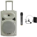 Ibiza 15" Portable UHF PA System 800W Bluetooth White