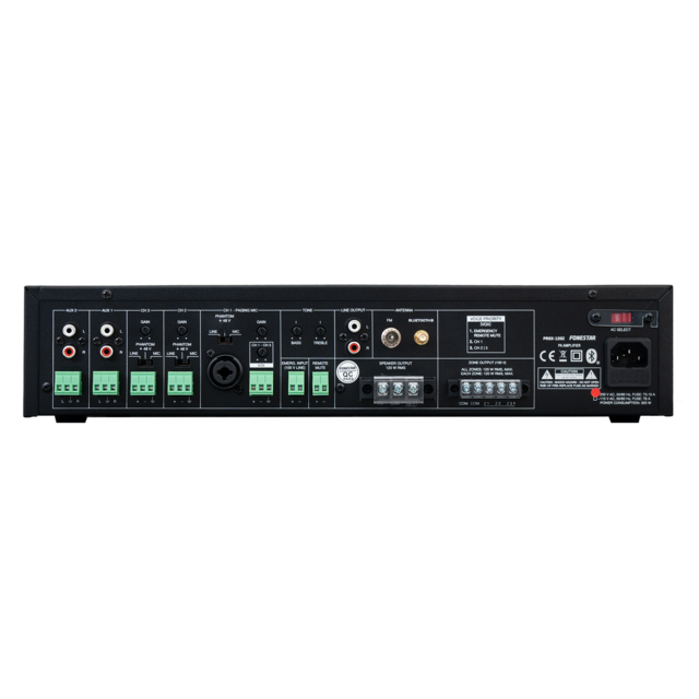 Fonestar PROX-120Z 3-Zone 120W Amplifier with Bluetooth - thumbnail image 2