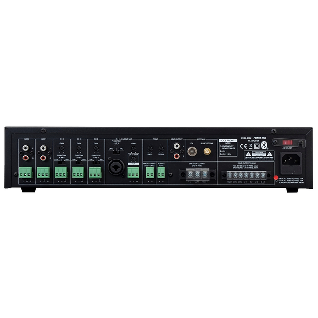 Fonestar PROX-240Z 4-Zone 240W Amplifier with Bluetooth - thumbnail image 2