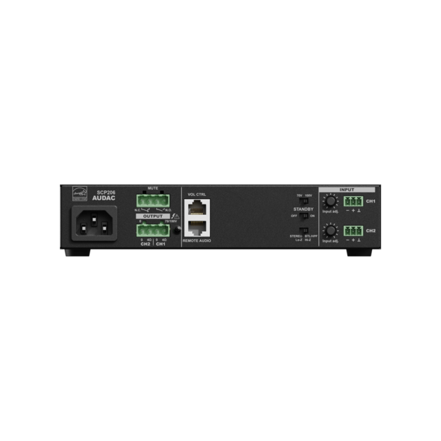 Audac SCP206 Power Amplifier 2 x 60W @ 4 Ohm / 1 x 120W @ 70/100V - thumbnail image 4