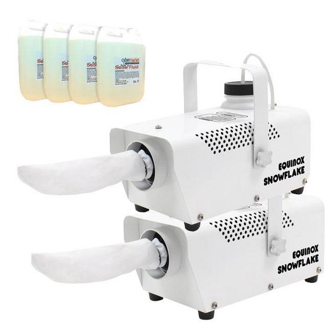 2 Equinox Snowflake Snow Machine With 20L Fluid