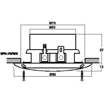 Full Range Ceiling Speaker 40W Max, 8ohm - Schematic - thumbnail image 3