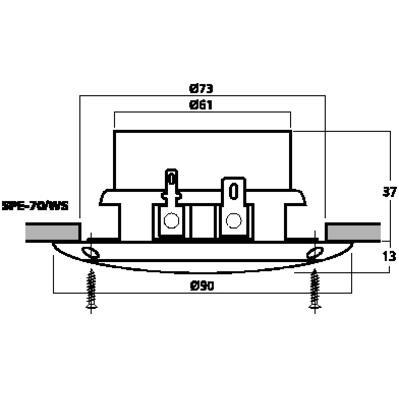 Full Range Ceiling Speaker 40W Max, 8ohm - Schematic