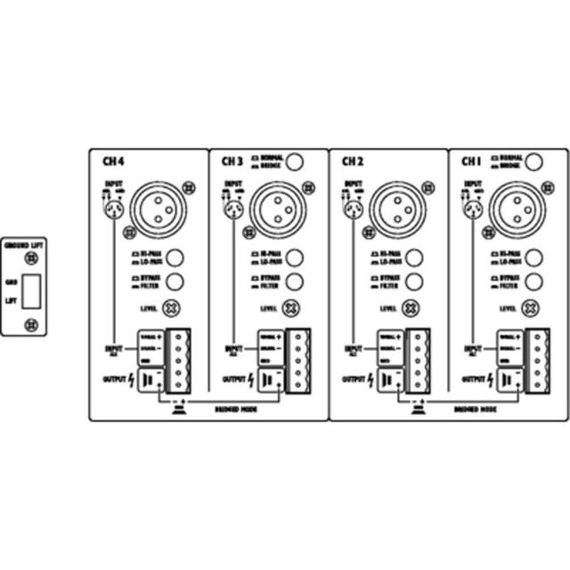 STA-1504 4-Channel PA Amplifier with Integrated Limiter - thumbnail image 2