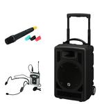 TXA-802CD 50W Twin-Wireless Portable PA System with CD, USB and Audio Link With 2 x Handheld Microphone