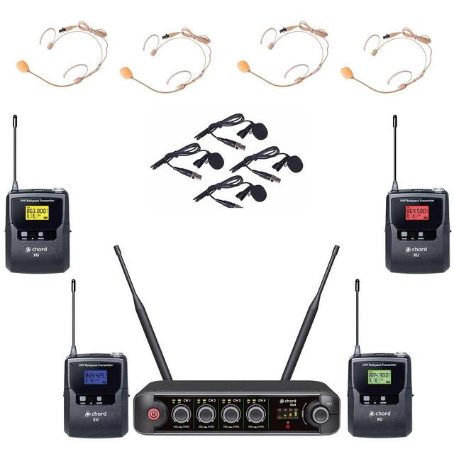 Quad Wireless Headset & Tie Clip and Microphone System - thumbnail image 1