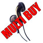 Multi Buy: 10x Water Resistant Stereo In-earphones with 3.5mm Stereo Jack Plug - Black 