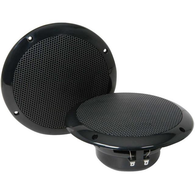 Pair of 100W 8 Ohm Water Resistant Ceiling Speakers - Black - thumbnail image 1