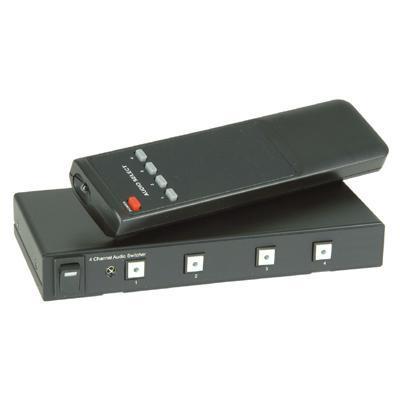 4-Way Stereo Audio Switcher With IR Remote Control - thumbnail image 1