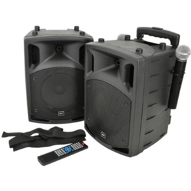 QTX PAV8 Portable PA Set With UHF Mics, Bluetooth & DVD