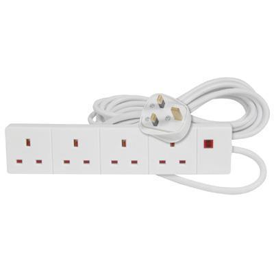 4-way Extension Lead 13A - 2m - - thumbnail image 1