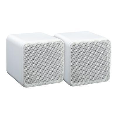 e-audio White 4" Full Range Mini Box Speaker (8 Ohms 40W RMS) - Pair - thumbnail image 1