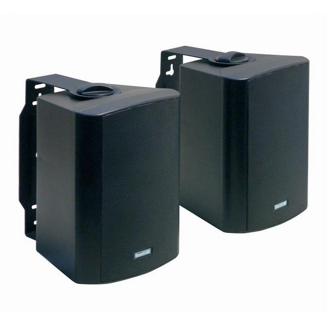 Soundlab Black 2 x 30 W 130 mm Powered Speakers With Mounting Brackets - thumbnail image 1