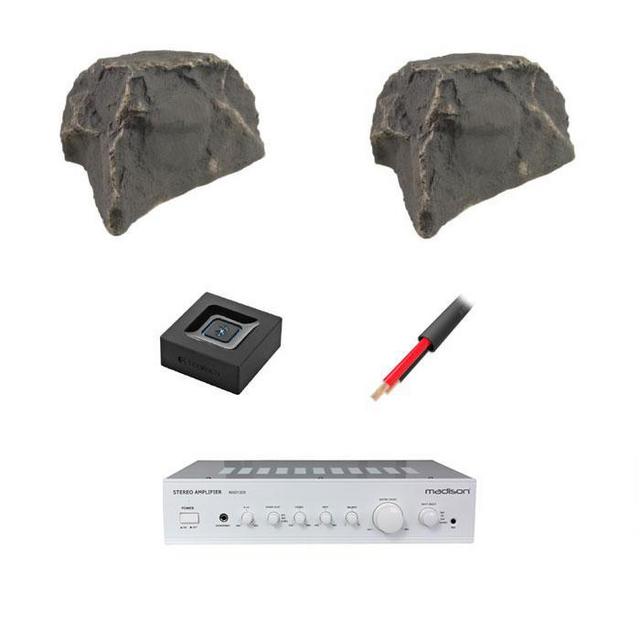 Madison Amp With 2 x Outdoor Rock Speakers And 20M Burial Cable