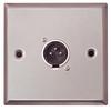 Silver Metal AV Wall plate With 1x 3 Pin XLR Connector