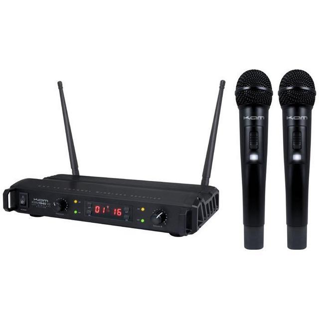 KAM KWM1940 HH V2 Dual UHF Hand Held Wireless Microphones - thumbnail image 1
