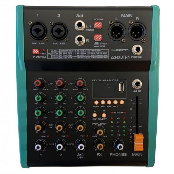 ZZiPP Compact 4-Channel Mixer With DSP Effects And Bluetooth - thumbnail image 1