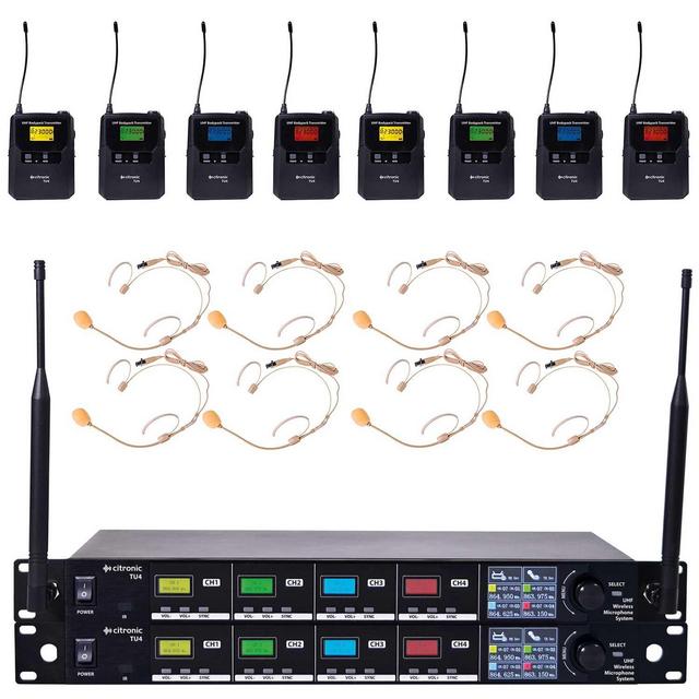 8 x Body Pack Headset Wireless Microphone System (CH70 and CH65)