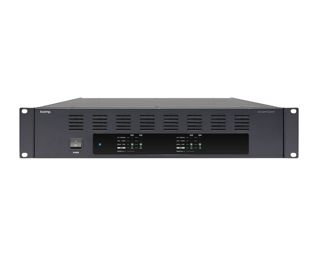 Biamp REVAMP4240T 4-Channel Class-D Amplifier - 4 x 240W 100V or 4 Ohm - 2U