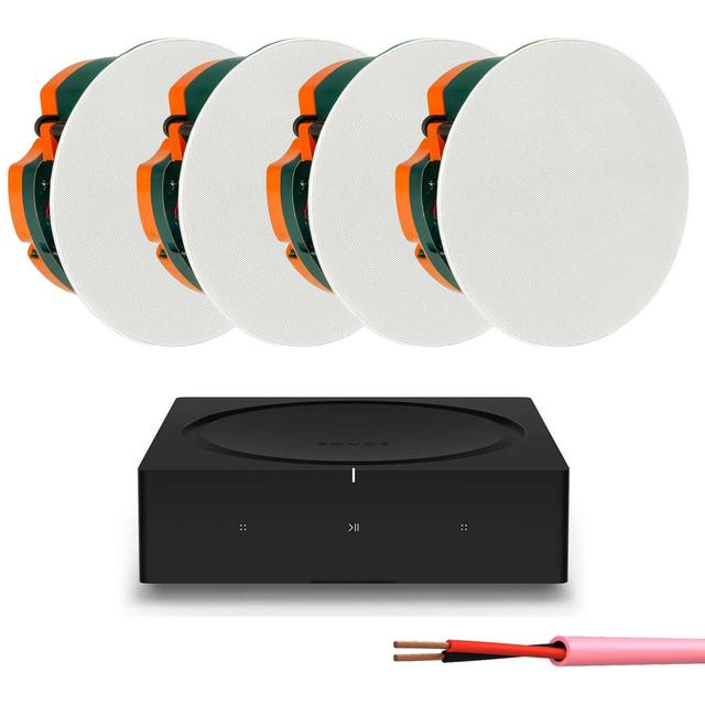 Sonos Amp with 4 X Monitor Audio C180 Ceiling Speakers and 100M Cable