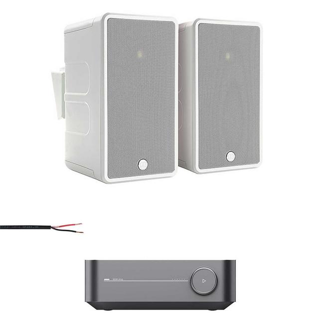 WiiM Amp with Monitor Audio Climate 60 Outdoor Speakers & 50M Burial Cable